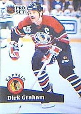1991-92 Pro Set Chicago Blackhawks Hockey Card #570 Dirk Graham CAP