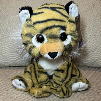 NWT The Bear Factory Tiger 12” Plush Stuffed Animal Big Glittery Eyes Super Soft - Image 1 of 4