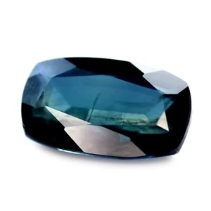 Certified 2.18ct Natural Teal Sapphire SI Clarity Madagascar Cushion 9.7x5.8 mm - Picture 1 of 5