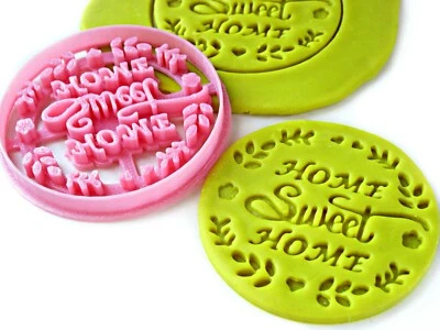 Home Sweet Home Cookie Cutter, Customizable Text, Country style. Vine. 3 inches. - Image 1 of 4