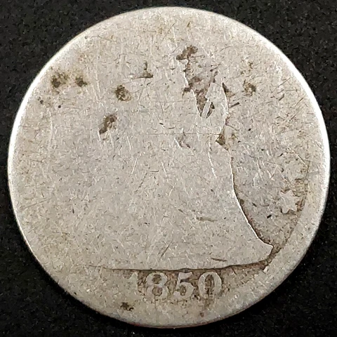 1850 Seated Liberty Dime! Guaranteed authentic! Cover