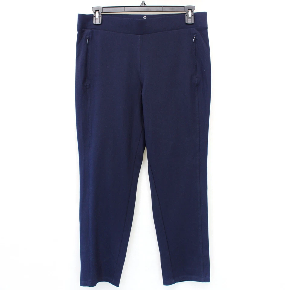 Talbots Plus Navy Blue Everyday Yoga Ankle Zipped Pocket Pants 1X - Image 1 of 4