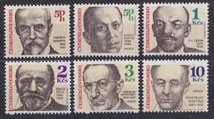 CZECHOSLOVAKIA 1990 SC#2771/76 MNH** set, UNESCO Famous men. - Imagen 1 de 1