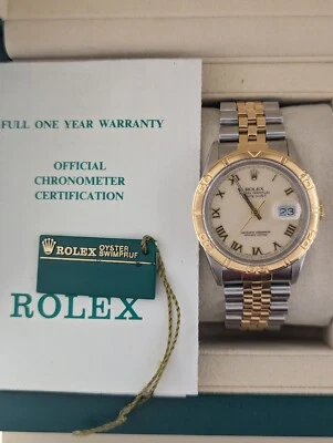 1991 Rolex Datejust Turnograph 16263 Cream Roman Dial TT Jubilee W Papers 36mm - Image 1 of 4
