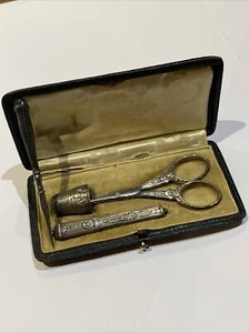Antico Necessario Di Sartoria IN Argento Massiccio French Solid Silver Da Set Da - Bild 1 von 6