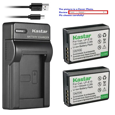 Kastar Battery Slim Charger for Canon LP-E10 LC-E10 & Canon EOS Rebel T6 Camera