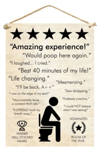 Toilet Humour Wooden plaque Sign 20x28.5cm Bar,GARAGE,Shed, Bathroom Home Decor - Picture 1 of 1