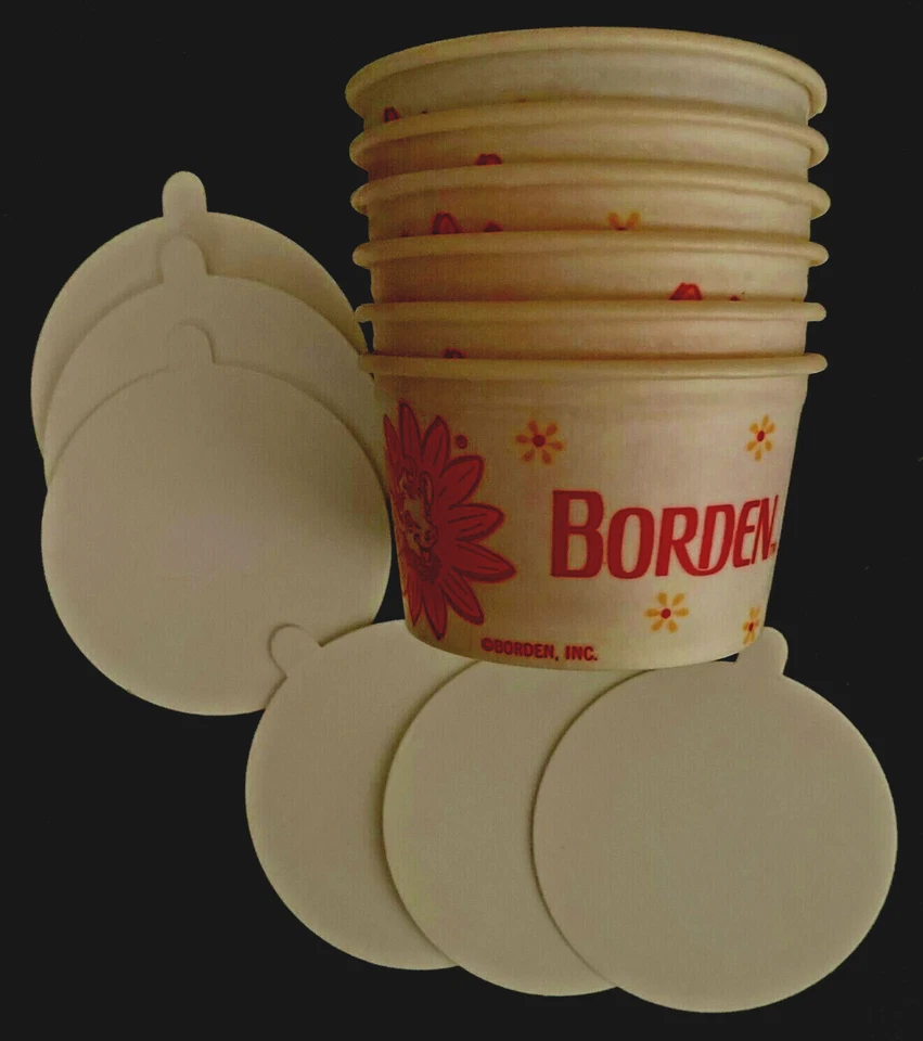 Vintage Lot of 6 Elsie Borden Ice Cream Cups – Portsmouth, Ohio 1 3/4” T-c1960s - Image 1 of 1