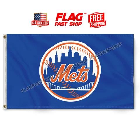 New York Mets Flag 3x5 FT Banner Logo Grommets Man Cave US Seller FREE Shipping Cover