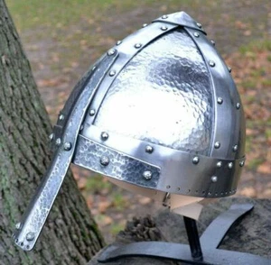 18GA SCA LARP Medieval HARDENED Norman Head Viking Helmet Replica II - Picture 1 of 4