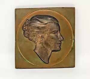 Frankart Akt Dame Art Deco Wand Metall Plakette Original 1930er 7" x 7" - Bild 1 von 11