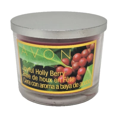 Avon 2013 Joyful Holly Berry Candle 11 oz Holiday Christmas New Old Stock - Image 1 of 4