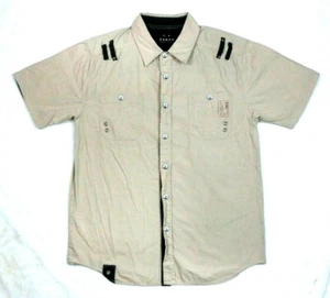 Ropa deportiva Koman para hombre talla mediana mediana manga corta cuello con botones camisa bronceada - Imagen 1 de 10