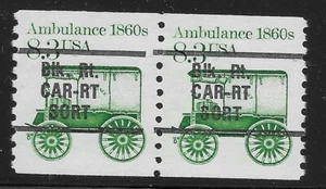 US Scott #2128a, Pair 1985 Ambulance 8.3c FVF MNH - Picture 1 of 1