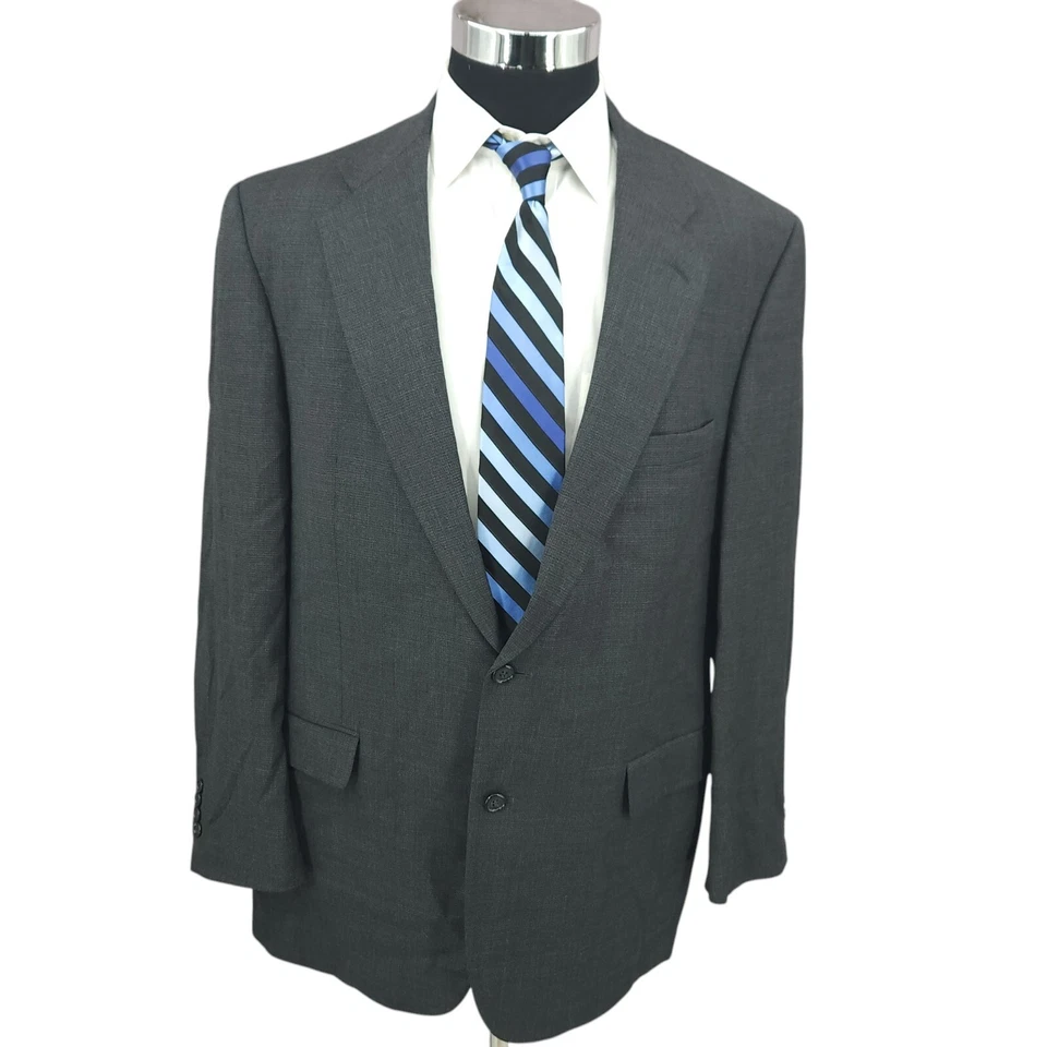 Blazer De Colección Bill Blass Para Hombres 44 L Gris Lana Pura Deportes Abrigo Chaqueta 2 Botones Ventilación Foto 1 de 4
