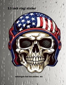 Pegatina de coche bandera estadounidense pegatina de calavera - Imagen 1 de 6