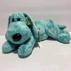 Ty Beanie Baby DIDDLEY the Green Dog 6.5" NWT Vintage Plush Stuffed Animal Toy - Picture 1 of 4