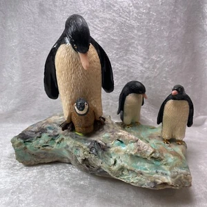 Pinguin Edelstein Gravur Skulptur Engraving Steinvogel carved Stone - Picture 1 of 5