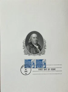 Card 1393D Benjamin Franklin 6 X 9 - Picture 1 of 1