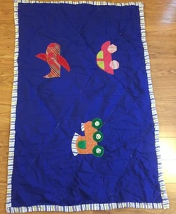 Hand Quilted Baby Toddler Child Crib Train Blanket Lightweight Throw 53”X35” - Picture 1 of 8
