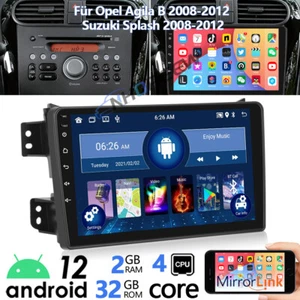 9" Android 12 Autoradio GPS Navi 32GB WIFI BT RDS Für Suzuki Splash Opel Agila B - Bild 1 von 20