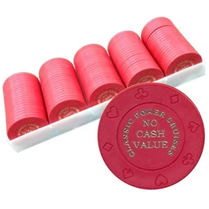 100 8-Suit Red NCV Classic Poker Cruises Casino Quality Chips - Bild 1 von 5