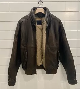 Vintage Mark Shale Mens Size 40 Leather Bomber Jacket w/ Thinsulate - Picture 1 of 10