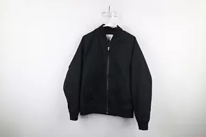 Vintage Y2K Gap Mens Medium Water Resistant Quilted Full Zip Bomber Jacket Black - Picture 1 of 15