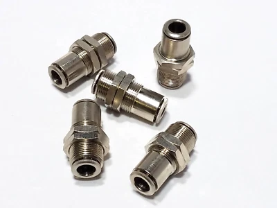 (5) Weatherhead 1174x5 5/16" Tube OD Bulkhead Union Connector Push to Connect - Image 1 of 4