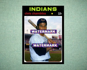 Chris Chambliss Cleveland Indians 1971 Style Custom Baseball Art Card - Picture 1 of 2