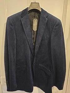 Samuel Windsor Men's velvet Jacket Blazer polka dots 44 L - Picture 1 of 15