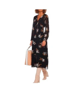 Max Mara Woman Olea Gathered Floral-Print Silk-Chiffon Midi Dress Black. $890 - Picture 1 of 6