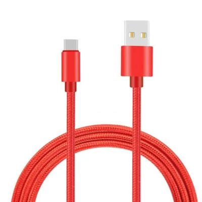 3 PACK 10ft Type-C Nylon Braided USB Data Sync Charger Charging Cable Cord Red - Image 1 of 4