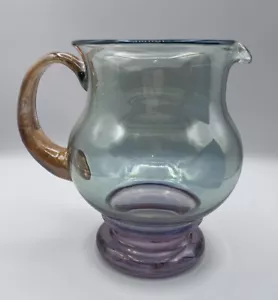 multi Tone Color Glass Pitcher Colorati Tones of Blue Purple & Amber Italy - Picture 1 of 8