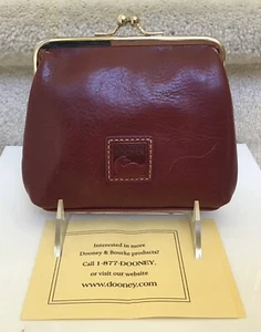 Dooney & Bourke Florentine Large Frame Coin Purse in BORDEAUX - Picture 1 of 6