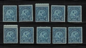 Olympische Spiele 1932 Los Angeles SC 719 POSTFRISCH OG 5c blau, Lot von 10 Einzel CV 29 $ - Bild 1 von 1