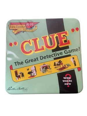 Clue Board Game 1949 First Edition Classic Reproduction Collector Tin complete - Image 1 of 4