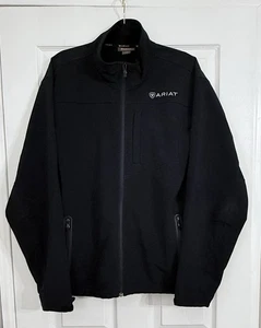 Ariat Men's Size L Vernon Full Zip Softshell Black Wind Water Resistant Jacket - Picture 1 of 20