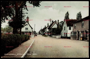 RICKINGHALL Suffolk Village Street Scene Hand-Colored Vintage Postcard - Picture 1 of 2
