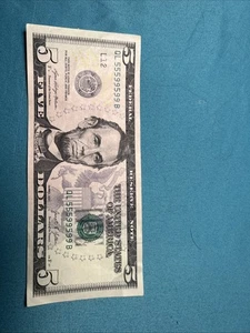 $5 Binary Note. Serial # 55599599 - Picture 1 of 6