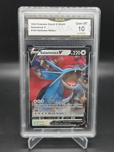 Pokémon Espada y Escudo Darkness Ablaze Salamence 2020 V 143/189 GMA 10 GEMA - Imagen 1 de 2