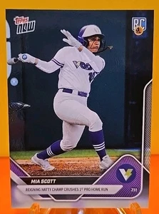 2025 AUSL Topps NOW Mia Scott RC #17 "1st Pro Home Run" Volts Rookie - Picture 1 of 8