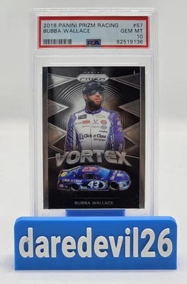 2018 Bubba Wallace PANINI Prize Racing #57 NASCAR PSA Gem Mint 10 Card - Image 1 of 3