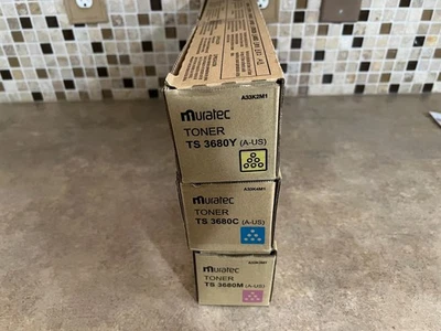 SET OF 3 GENUINE MURATEC TS 3680 CMY TONER CARTRIDGE - Image 1 of 4