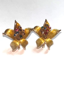 vintage enamel clip earrings - Picture 1 of 7
