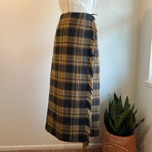 Denim & Co. Wool Blend Fringe Trim Wrap Midi Skirt Size 14 - Picture 1 of 11