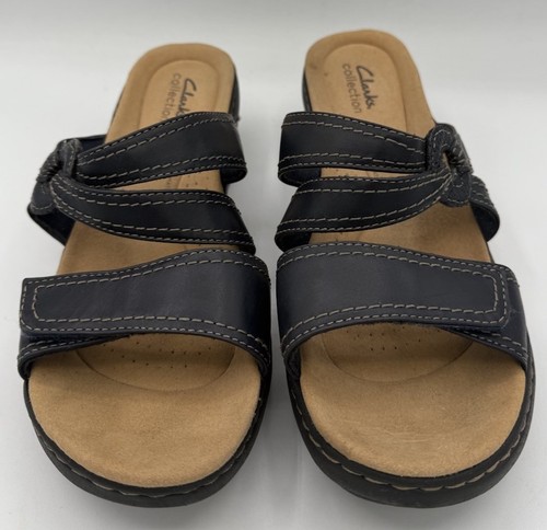 Sandali Clarks Collection Merliah corallo blu navy pelle zeppa slide taglia 11 M