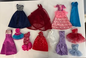 Lot Of 12 Barbie Doll Sized Dress Formal Ball Gowns -Princess Bridal Evening BD2 - Picture 1 of 9
