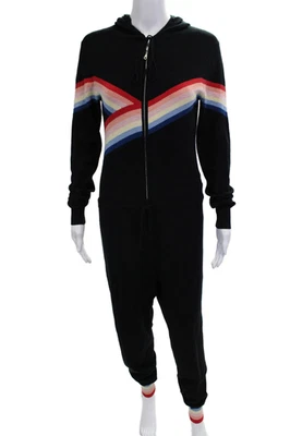 Mono negro a rayas con capucha de mujer Madeleine Thompson manga larga talla S Foto 1 de 4