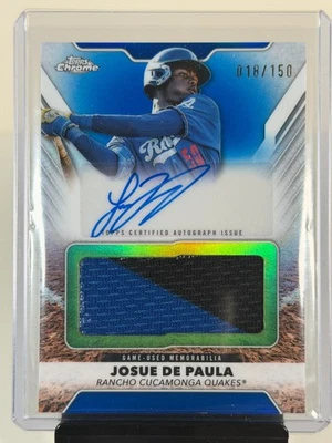 Autógrafos reliquia jumbo debut Topps Pro 2025 Josue De Paula azul paralelo 18/150 Foto 1 de 4